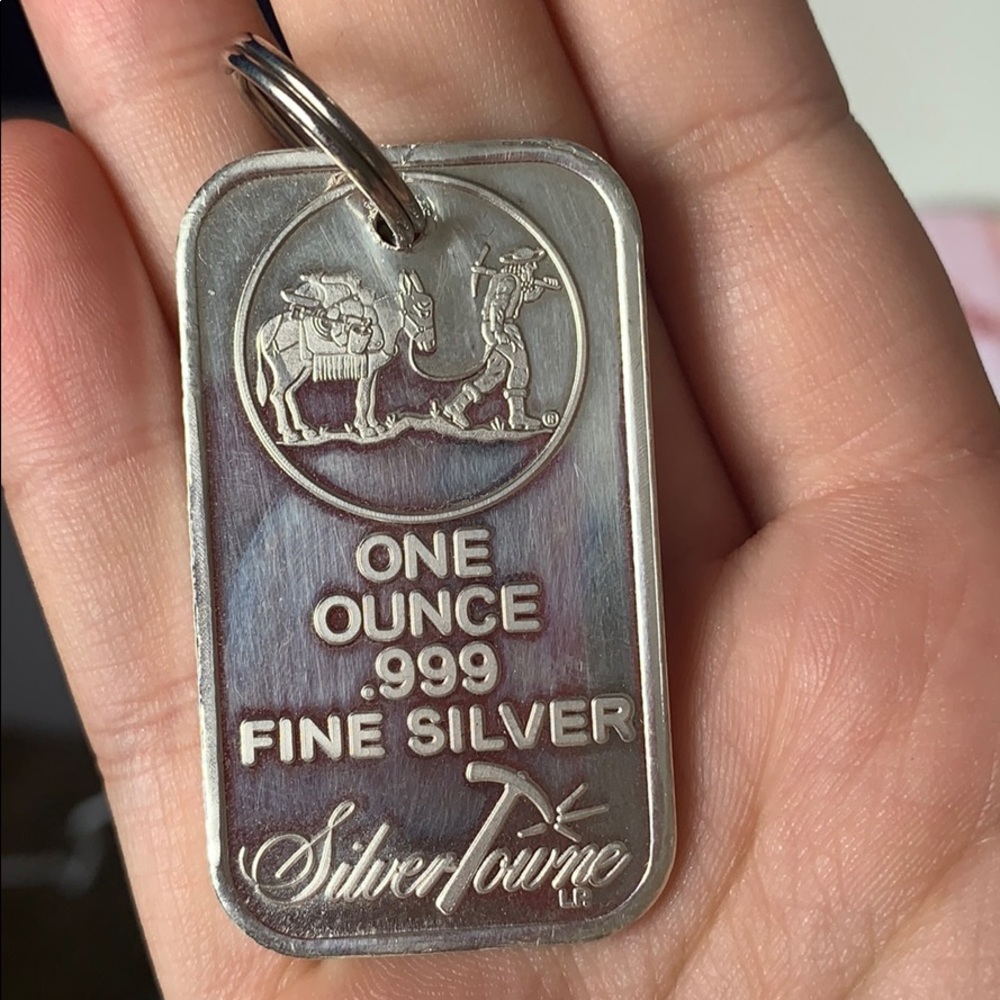 One ounce real silver dog tag